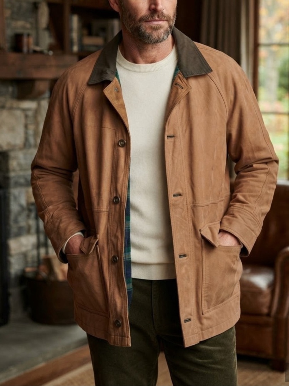 New! Mint Vintage Bullock & Jones town & country wool lined jacket  - khaki coat